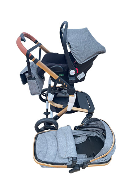 Krista 3 in 1 stroller with reversible handle, convertible into a stroller-sport and shell, 517 Gray