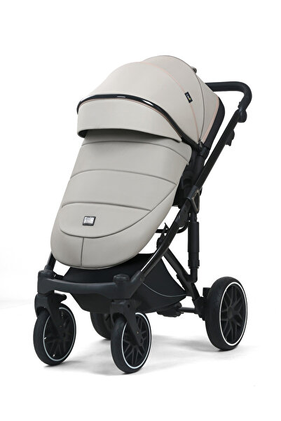L-Sun 3 in 1 Stroller, G8 Luxury Grey, reversible, with suspensions, leather