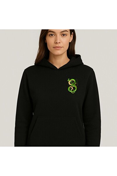 Etoile Studio Ejder Printed Unisex 3 Thread Fleece O Oversized Autumn/Winter K Hooded Kangaroo Pocket Sweatshirt