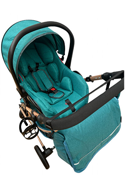 L-Sun 3 in 1 Stroller, reversible, with suspensions, reversible, compact, T2 New, Dark green