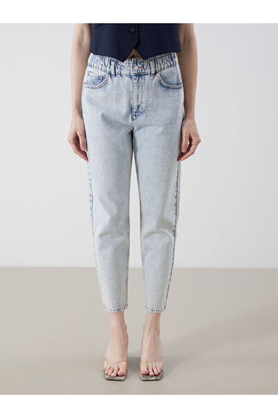 LC Waikiki Slouchy Fit Women's Jean Trousers with Elastic Waist