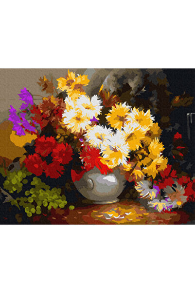 Painting by numbers Set pictura pe numere – Vaza cu flori – panza pe rama lemn 40×50 cm