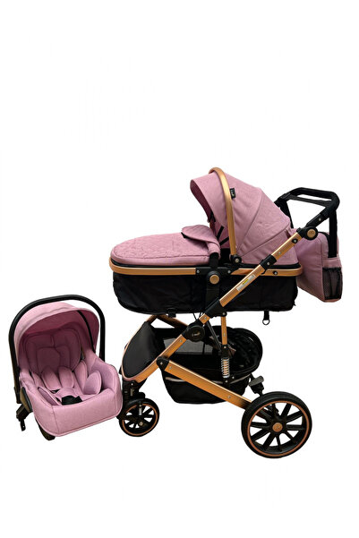 L-Sun 3 in 1 Stroller, with suspensions, convertible landou-sport, T4 pink/black