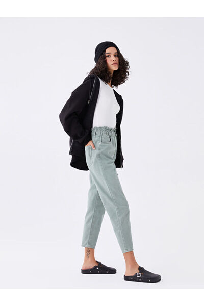 LC Waikiki Slouchy Fit Women's Jean Trousers with Elastic Waist