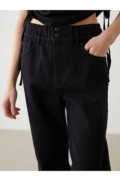 LC Waikiki Slouchy Fit Women's Jean Trousers with Elastic Waist