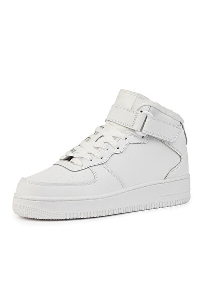 MODINI Men's fur-lined leather boots, white color