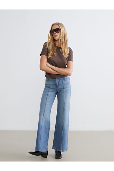 LC Waikiki Pantaloni Jean de damă Wideleg