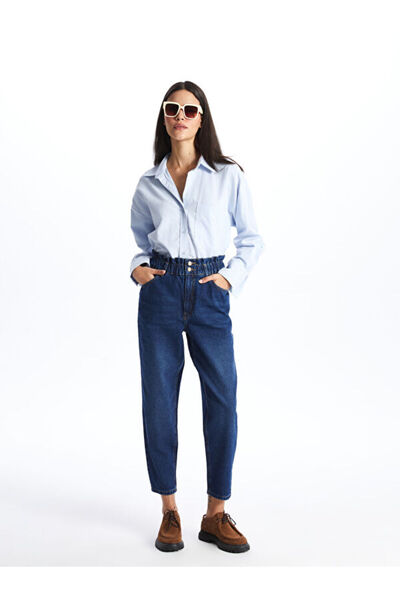 LC Waikiki Slouchy Fit Women's Jean Trousers with Elastic Waist