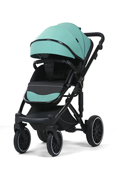 L-Sun 3 in 1 Stroller, G8 Luxury Green, reversible, with suspensions, leather