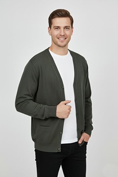 BAGLAN Men's Sports Thessaloniki Buttoned Cardigan Regular Fit Bgl-St04873