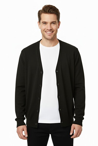 BAGLAN Men's Sports Thessaloniki Buttoned Cardigan Regular Fit Bgl-St04873
