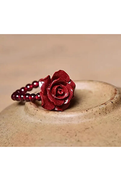 Medite Flexible Structure Rose Motif Bead Ring