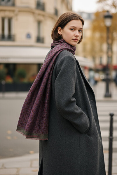 CROATE Italian Double-Sided Silk Print Shawl-Scarf