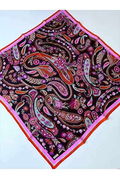 Belli Black Ethnic Pattern Tivil Pure Silk Scarf-Kvs0763