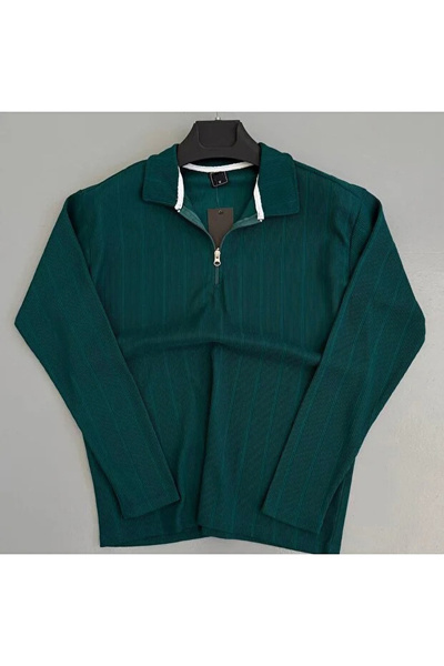 viperkombin Tricotaj otoman cu jumătate de fermoar pentru bărbați, croială largă