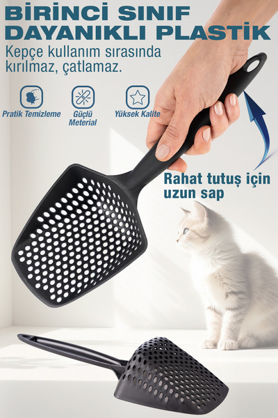 Eco Lounge Küçük Delikli Kedi Kumu Küreği – İnce Taneli Kumlar İçin Dayanıklı...