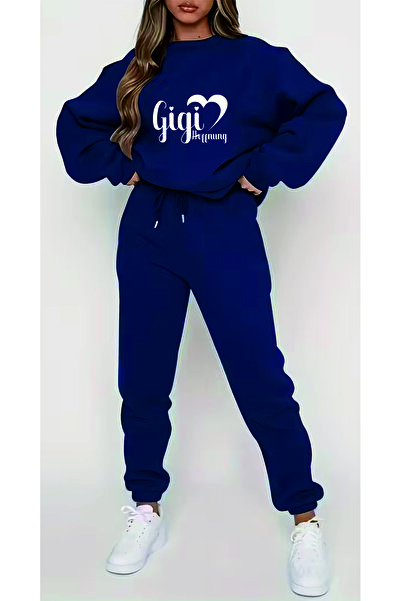 HOFFNUNG Casual Crew Neck Top and Sweatpants Set - Solid Color Gigi Full Sweatshirt