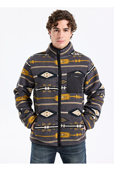 Lee Cooper ψηλός λαιμός Γκρι ανδρικό φούτερ 261 LCM 241061 FOLKS ΓΚΡΙ ΜΕ ΣΧΕΔΙΟ