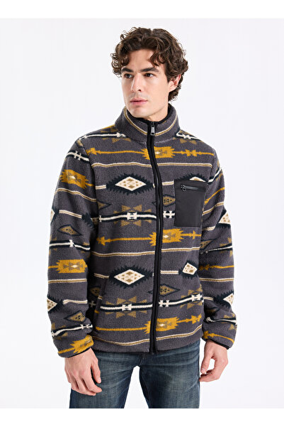 Lee Cooper ψηλός λαιμός Γκρι ανδρικό φούτερ 261 LCM 241061 FOLKS ΓΚΡΙ ΜΕ ΣΧΕΔΙΟ