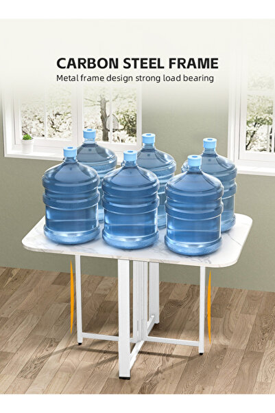 Ammar Space Folding Dining Table in 3 Forms Kitchen Table Dining Table Multifunctional Extension 100x60x75cm