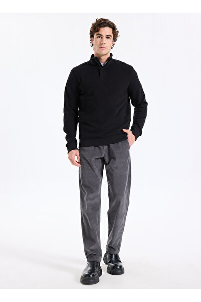 Lee Cooper Mock Neck Black Men's Sweatshirt 261 Lcm 241068 Luke Black