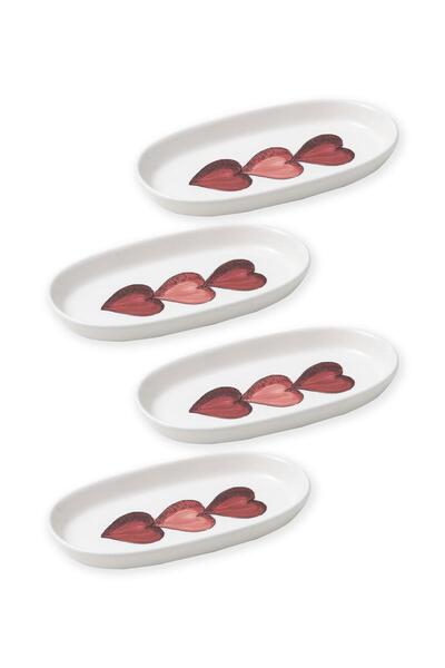 The Mia Luv Oval Serving Set of 4, 21 cm