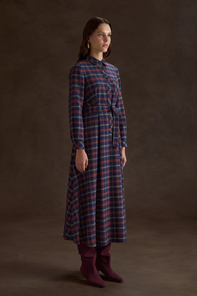 Aker Ekose Desenli Elbise