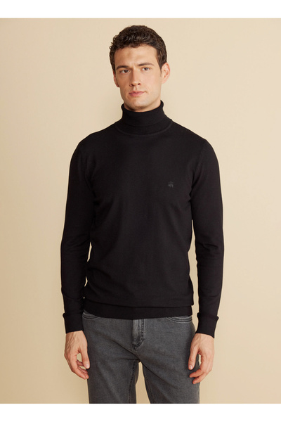 BROOKS BROTHERS Standart Siyah Erkek Kazak BBFW25MKL008