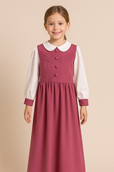La reina petite Larina Petite Elementary School Uniform, Pink, One-Piece with Attached Shirt