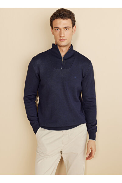 BROOKS BROTHERS Bato Yaka Standart Lacivert Erkek Kazak BBFW25MKL006