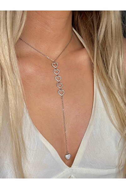 YOUES JEWELRY قلادة فولاذية على شكل حرف Y، قلادة طويلة، قلادة نسائية