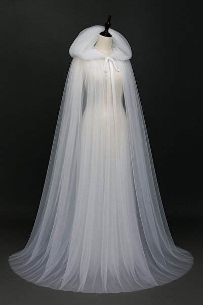 GlamarouX Beyaz Tül Duvak