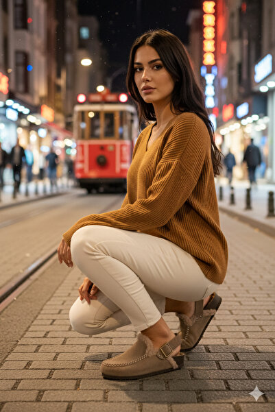 Manijero Premium Alba Series Cured Genuine Leather Soft Footbed Closed Front Sandals Slippers Mink