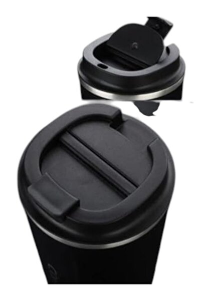 WDA Stainless Steel Vacuum Coffee Cup, 510 ml, Black