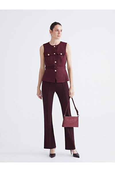 LC Waikiki Lcwaikiki Classic Crew Neck Women's Vest with Belt at the Waist