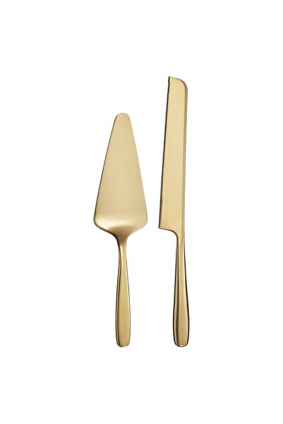 Generic 2-piece serving set, brass-colour