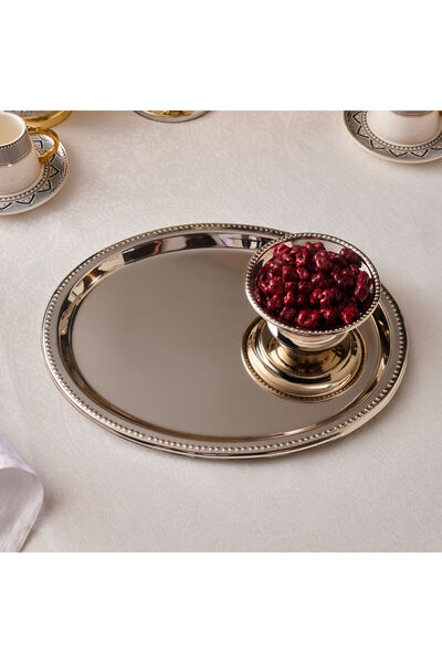 Karaca Home Fiora Kahve İkram ve Sunum Tepsisi Silver