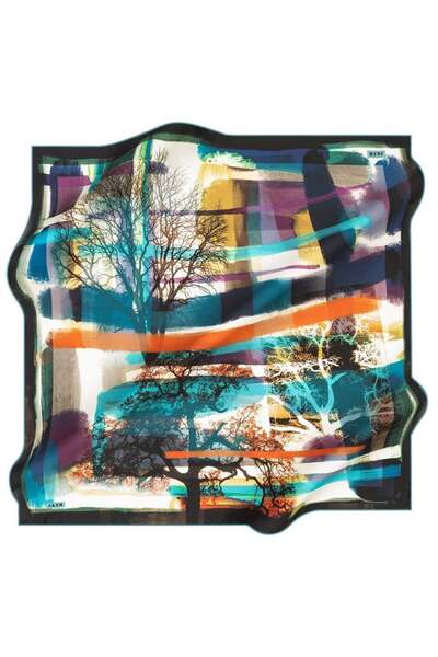 Aker Nostalji̇ Sura Silk Scarf 8188-352