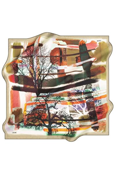 Aker Nostalji̇ Sura Silk Scarf 8188-351