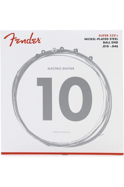 FENDER أوتار جيتار كهربائي سوبر 250، فولاذ مطلي بالنيكل، طرف كروي، 250R .010-...