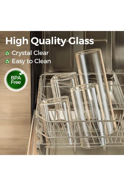 ComSaf 950 ml Storage Jars with Lid, Set of 6, Airtight Glass Jars with Bamboo Lids