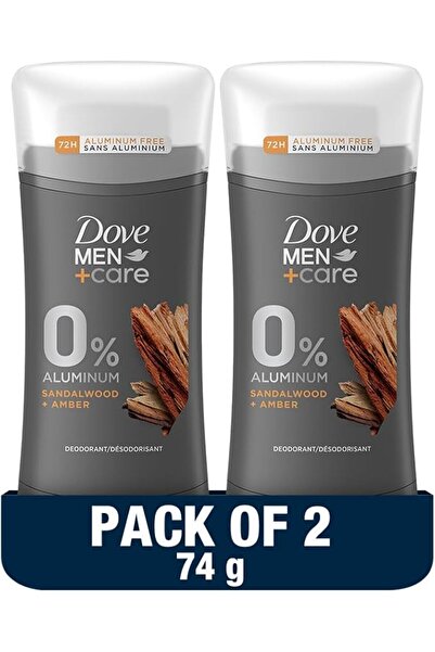 Dove Men+Care Antiperspirant Stick, Sandalwood & Amber, 72H, Aluminum-free, 74 g x2