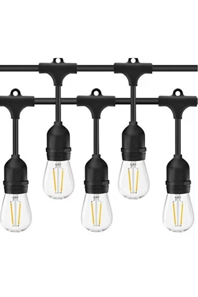 BZRSH Ghirlandă luminoasă LED cu 10 becuri E27, lungime 10 m, 220V, alb cald,
