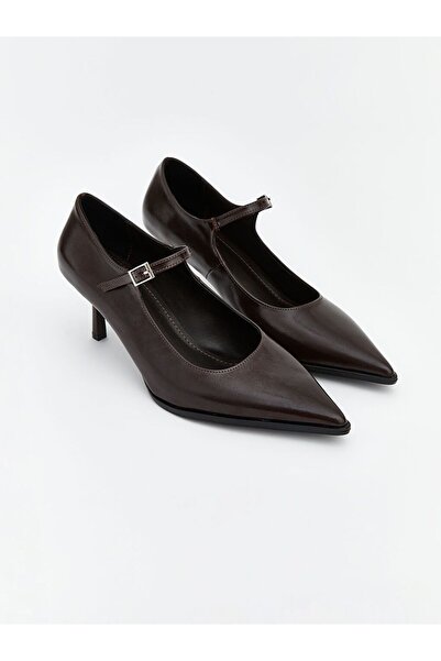 LC Waikiki Koor Leather Look Pointed Toe Women's Heeled Shoes