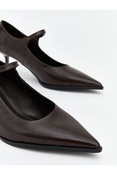 LC Waikiki Koor Leather Look Pointed Toe Women's Heeled Shoes