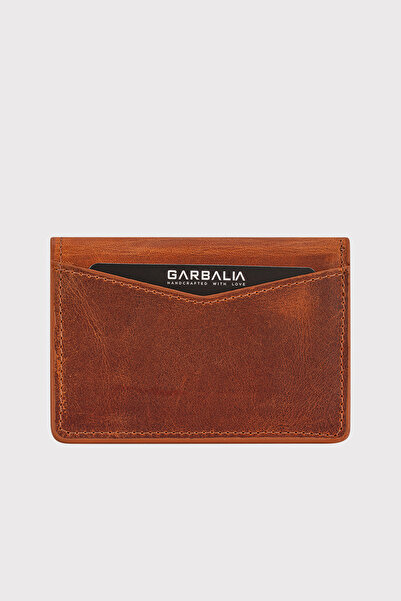 Garbalia Buenos Genuine Leather Minimal Design Crazy Tan Card Holder Wallet