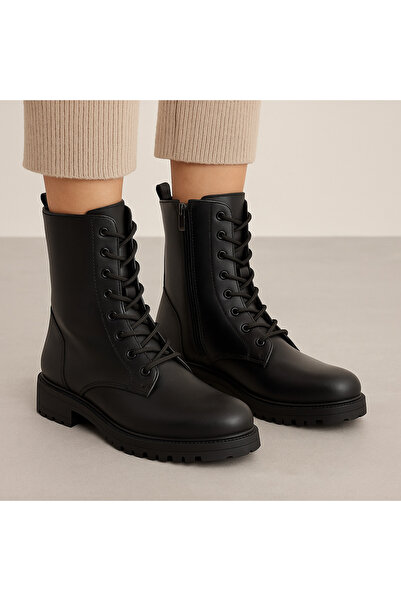 OUTLET41 POSTAL SİYAH UZUN BAGCIKLI UNISEX BOT