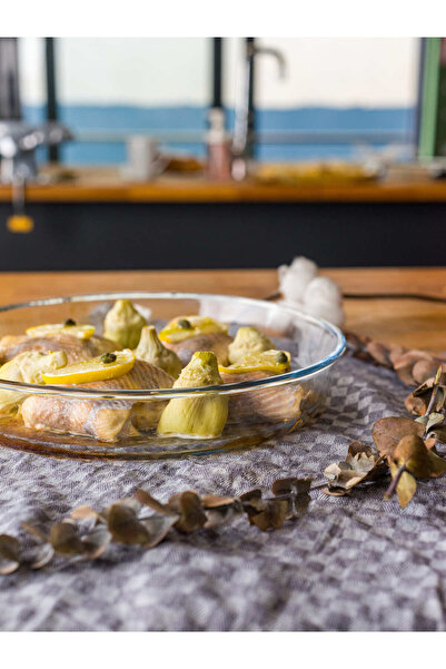 Borart Kırmızı Plastik Kapaklı Büyük Sade Yuvarlak Tepsi