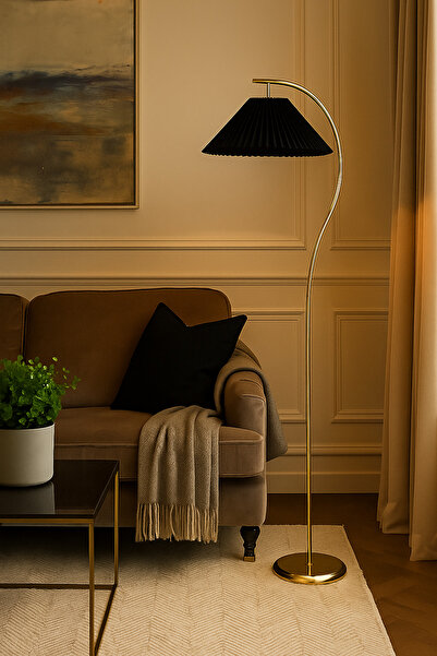 epifanio MontanaX Siyah Şapkalı Gold Lambader – Modern Metal Gövde, Lüks Salo...