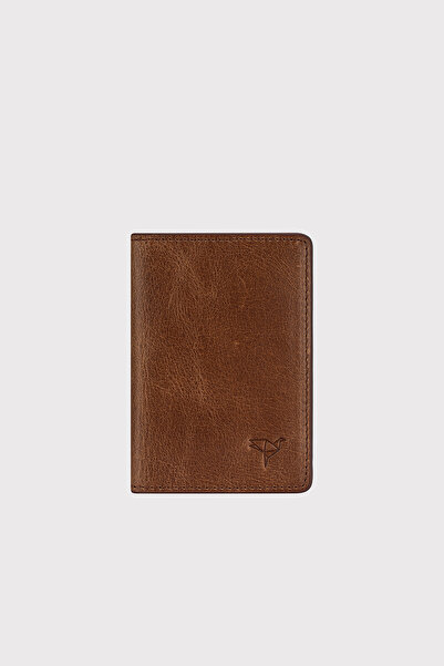 Garbalia Genuine Leather Minimal Design Crazy Brown Card Holder Wallet